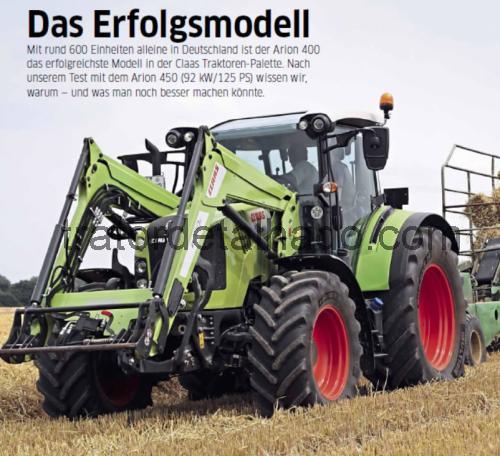 Claas Arion 450 avaliação e ficha técnica